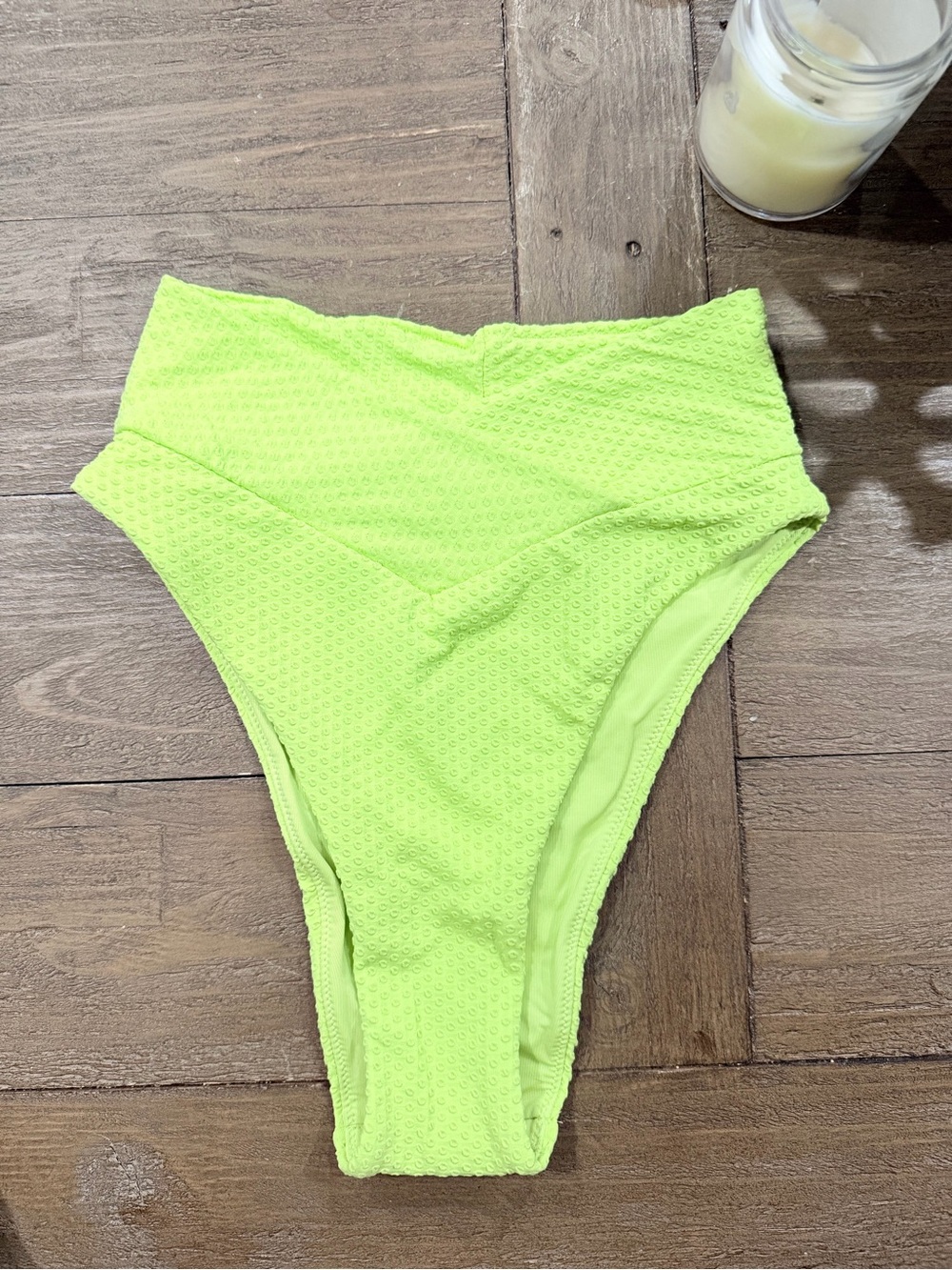 aerie Neon Lime High-Waist Bikini Bottom